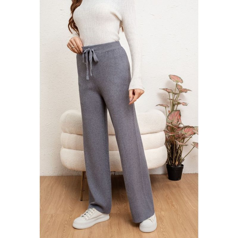 MPROPIA - Pantalon Mujer Recto Lanilla Tiro Alto Full Elasticado 5053