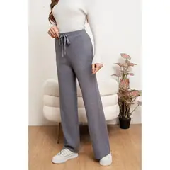 MPROPIA - Pantalon Mujer Recto Lanilla Tiro Alto Full Elasticado 5053