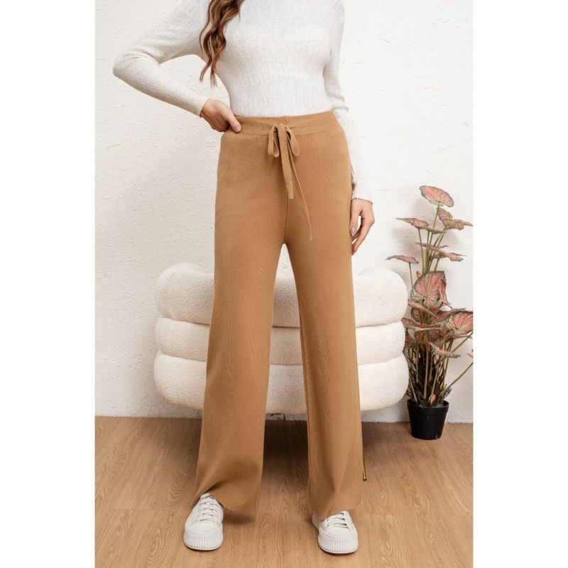 MPROPIA - Pantalon Mujer Recto Lanilla Tiro Alto Full Elasticado 5053
