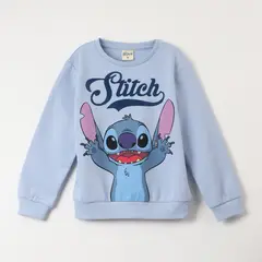 DISNEY - Poleron Cerrado Niña Lilo & Stitch Surprice Celeste