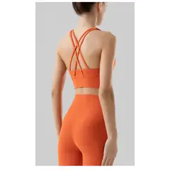 TIOZONEY - Sujetador deportivo con tiras para mujer