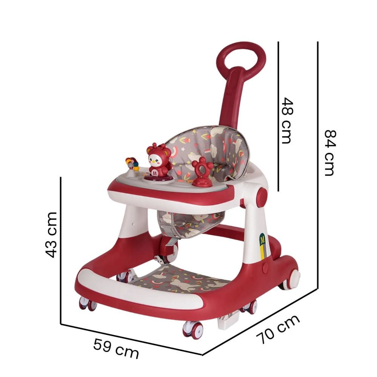 CRUSEC - Andadera De Bebé Multifuncional Anticaida Unisex Rojo