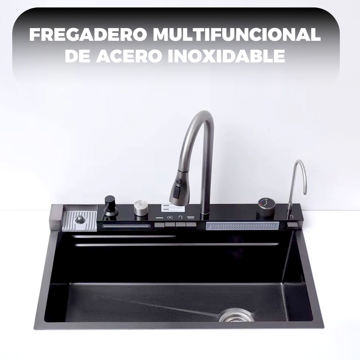 ALPHA - Lavaplatos Cascada Empotrado  Acero Inoxidable