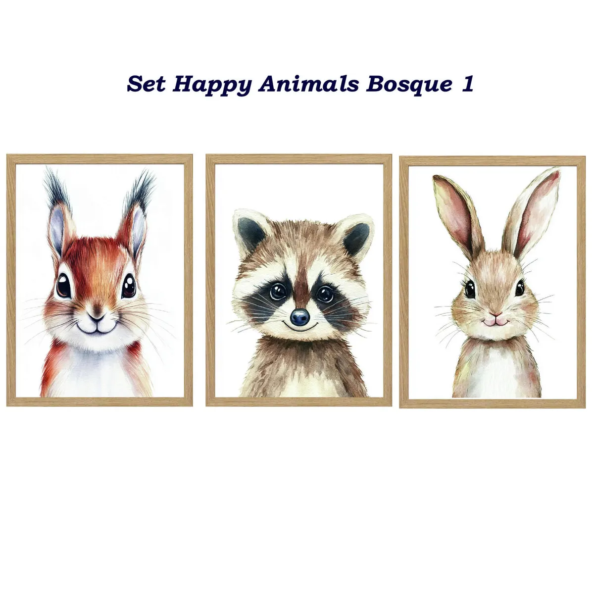 DECORACION CREATIVA - Set Cuadro Infantil niño - Happy Animals Bosque 1