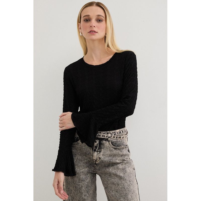 ASH - Polera Manga Larga Negro Mujer Ash