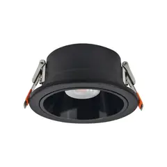 TECHNOLAMP - Foco Led Embutido Mika 7W Luz Cálida IP44 Negro