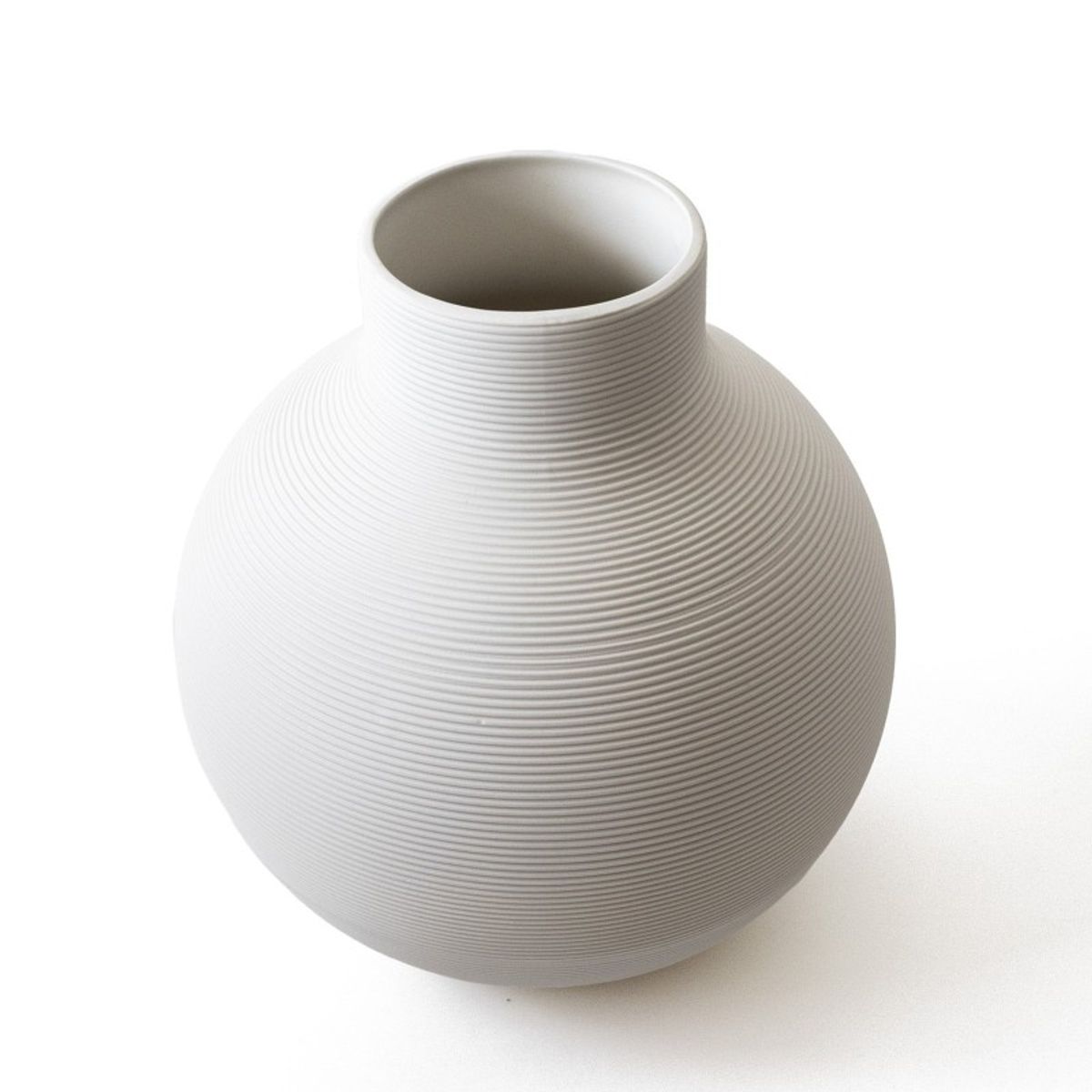 RE DECORA - Florero de Cerámica Blanco Redondo