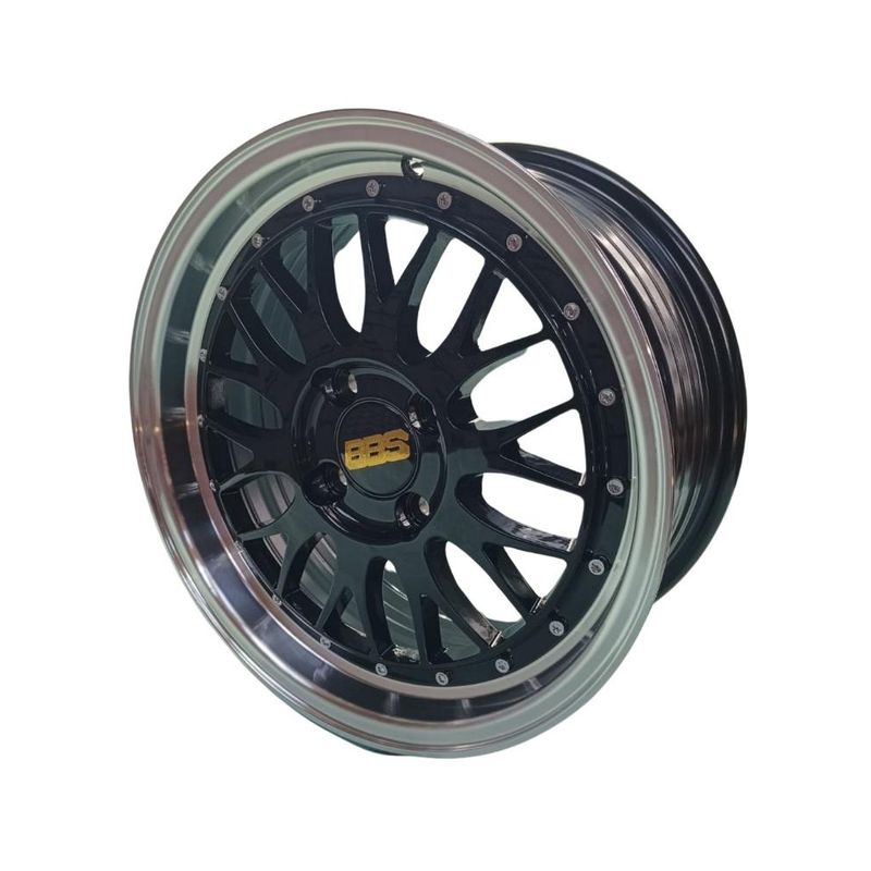 GENERICO - Juego de Llantas 15x65 4x100 Et38 black machine lip 506