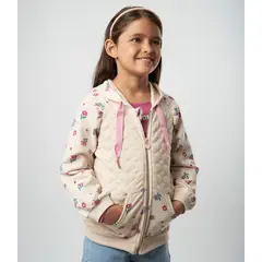 4KIDS - Polerón niña con flores beige 4 Kids