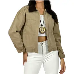 ARRAKASTA - Chaqueta de mezclilla con cierre.