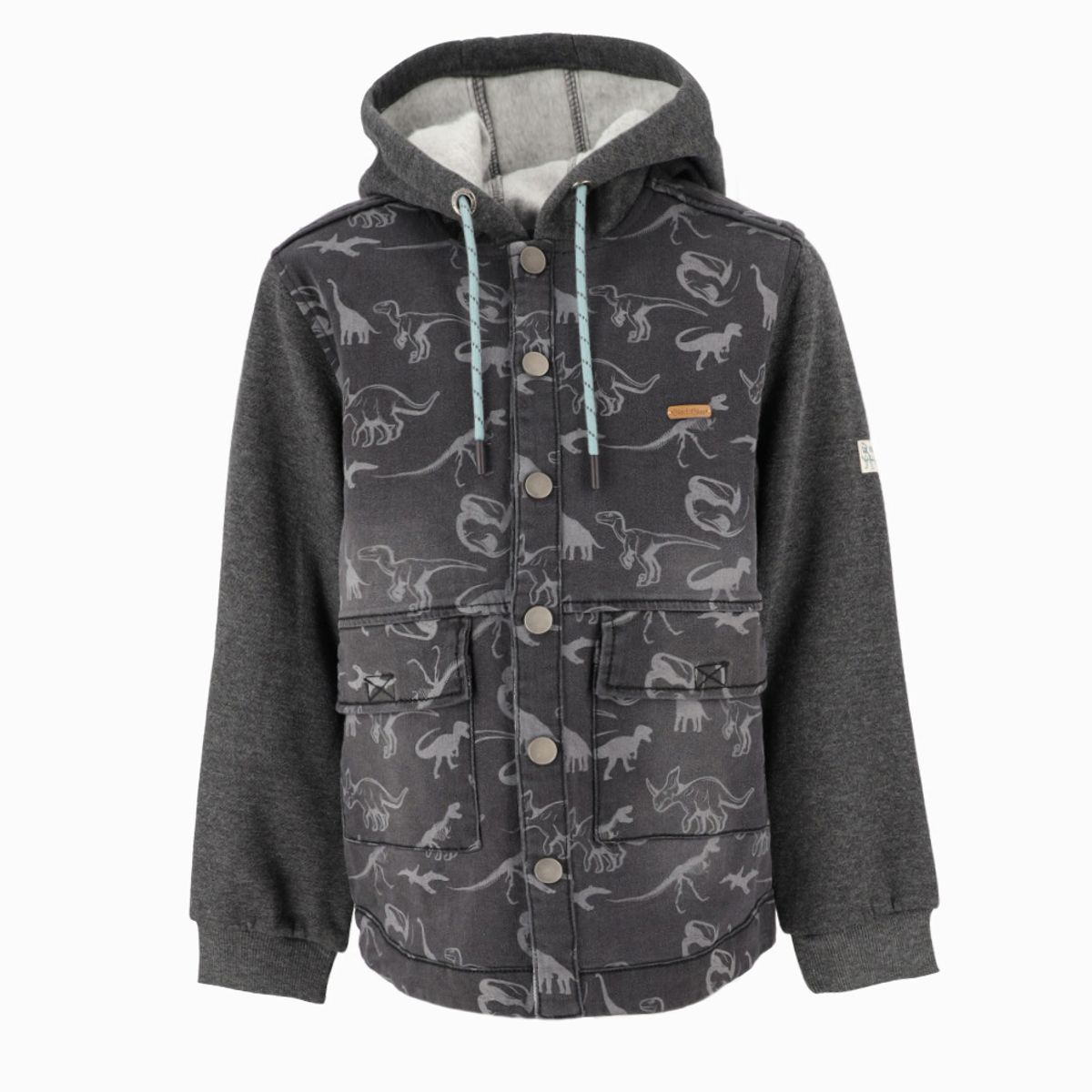 BLACK AND BLUE - Camisa niño con dinosaurios denim gris Black and Blue