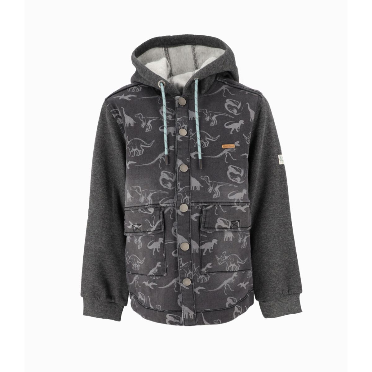 BLACK AND BLUE - Camisa niño con dinosaurios denim gris Black and Blue