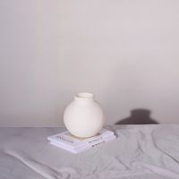 Florero de Cerámica Blanco Redondo Pequeño