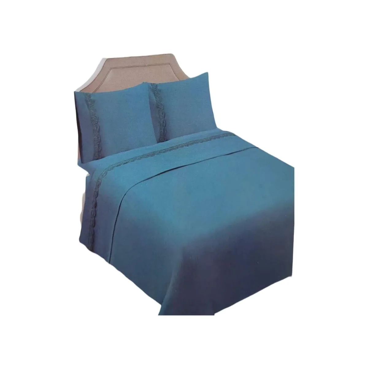 GENERICO - JUEGO DE SABANAS KING AZUL 144 HILOS