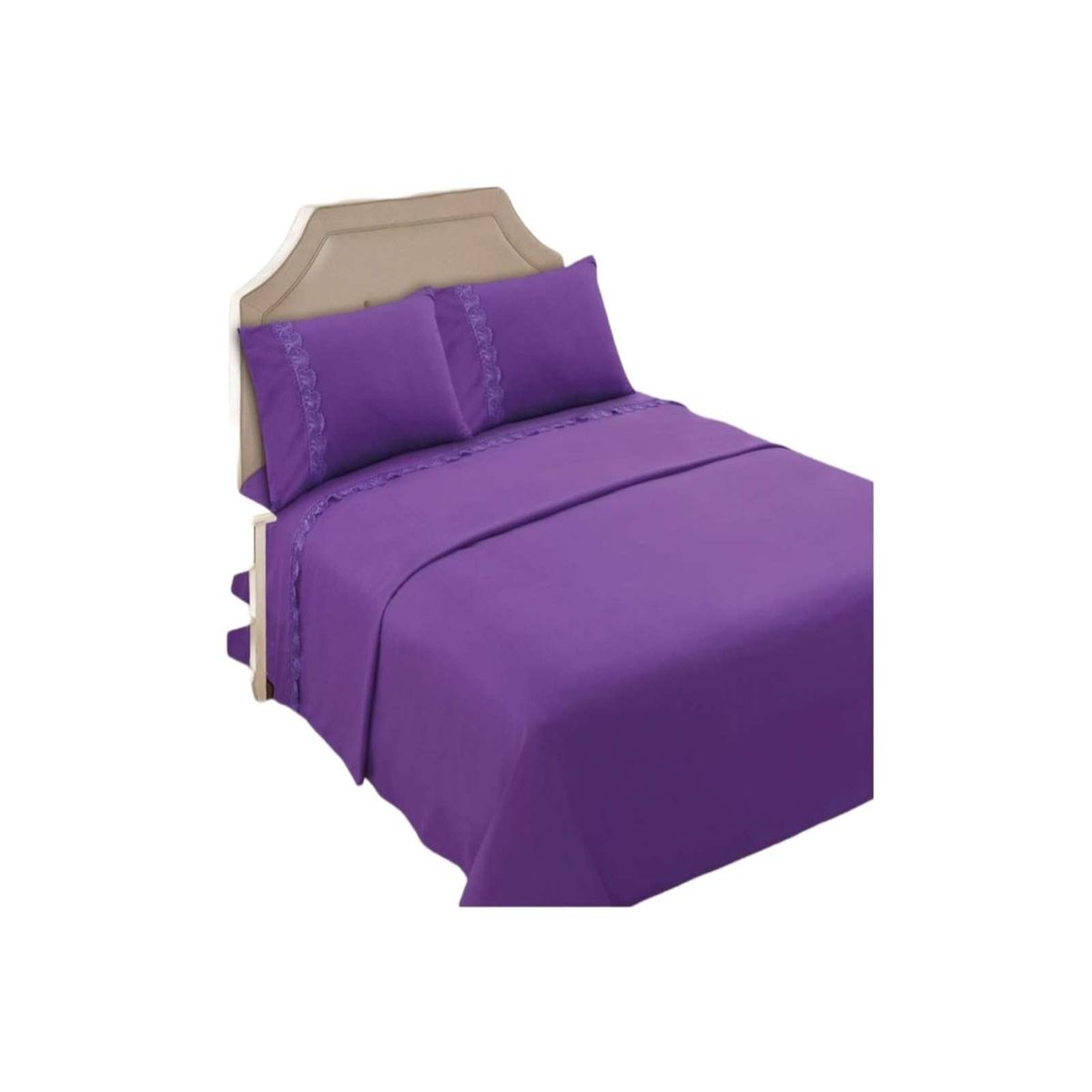 GENERICO - JUEGO DE SABANAS KING MORADO 144 HILOS