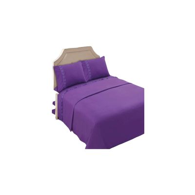 Imagen 2 del producto JUEGO DE SABANAS KING MORADO 144 HILOS