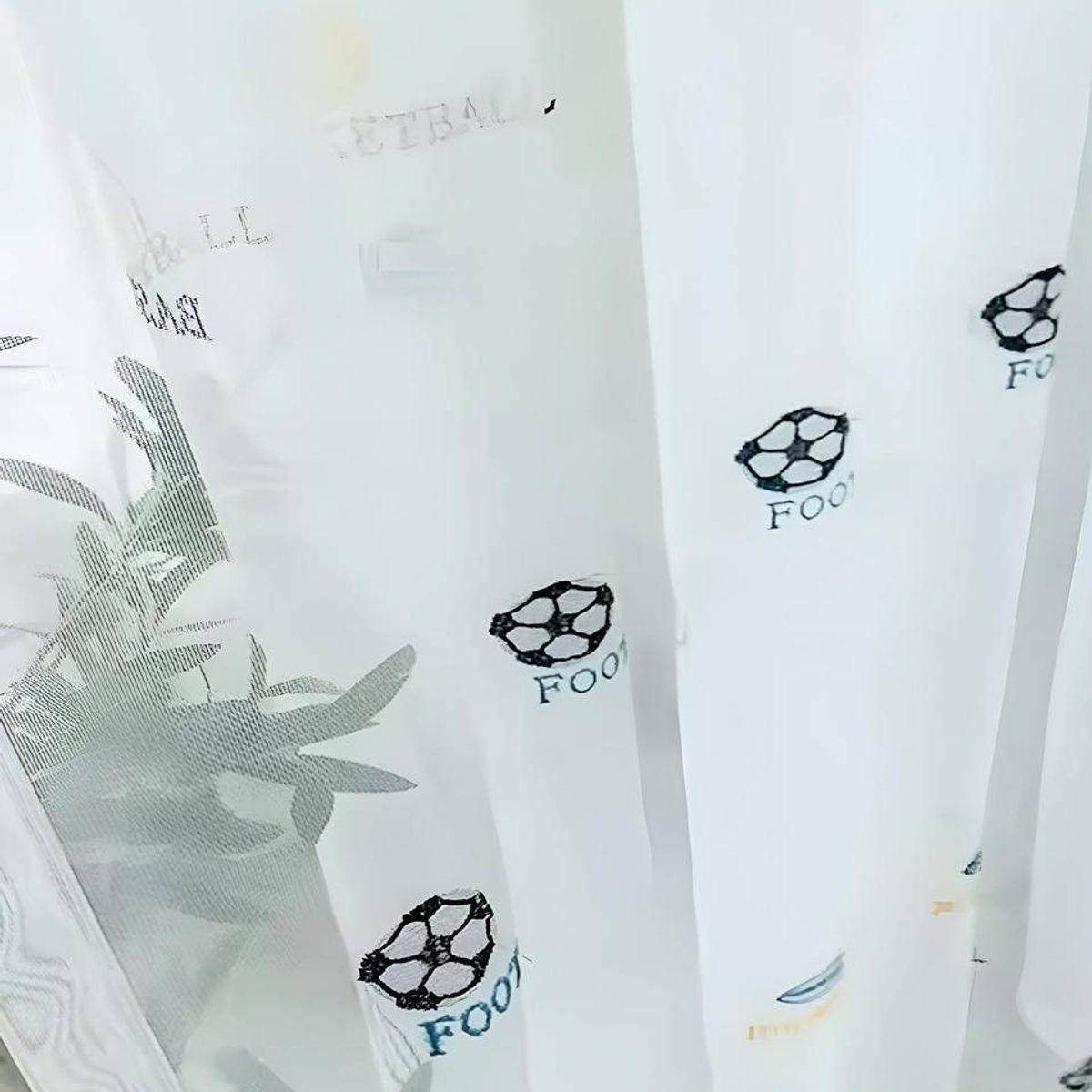 GENERICO - 2 panel de Cortina visillo transparente con textura infantil 140x230cm