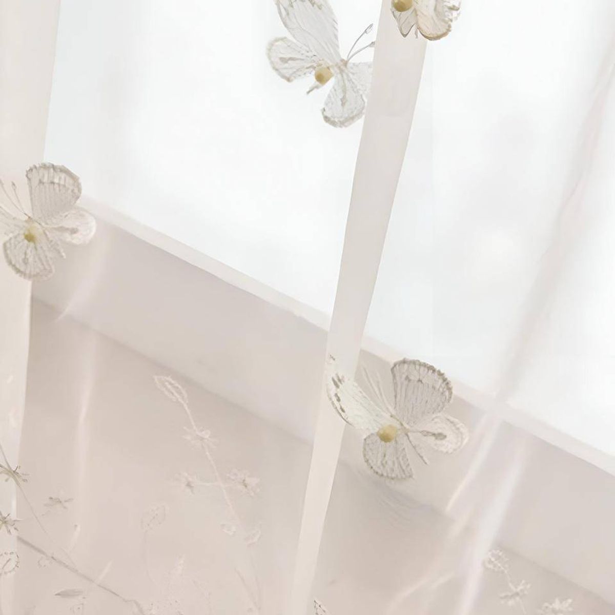 GENERICO - 2 panel de Cortina visillo transparente con textura 140x230cm TF17