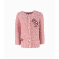 LIMONADA - Chaleco niña con flores bordadas palo rosa