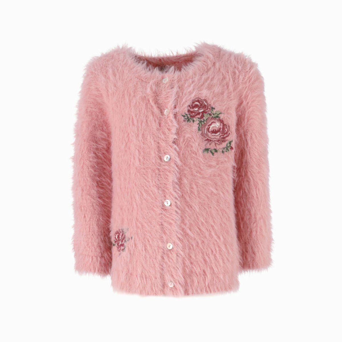 LIMONADA - Chaleco niña con flores bordadas palo rosa Limonada