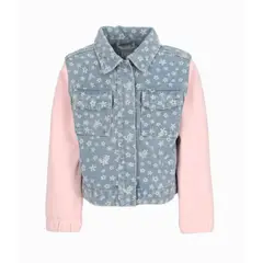4KIDS - Chaqueta niña floreada celeste 4 Kids