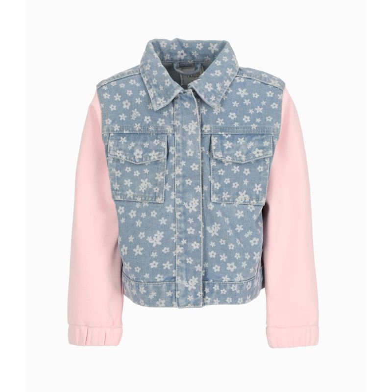 4KIDS - Chaqueta niña floreada celeste 4 Kids