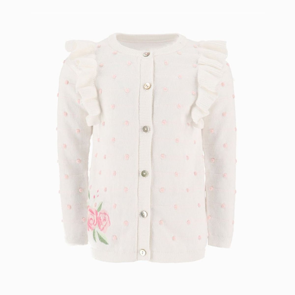 LIMONADA - Chaleco niña con vuelos blanco Limonada