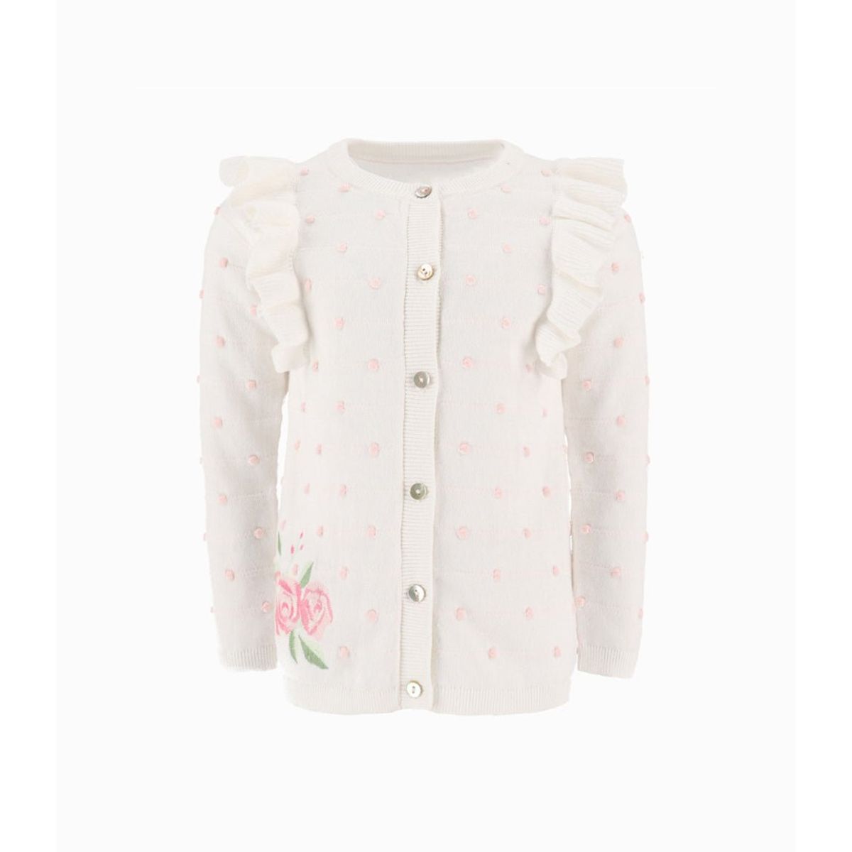 LIMONADA - Chaleco niña con vuelos blanco Limonada