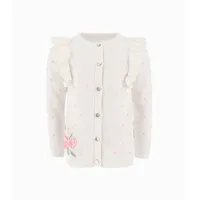 Chaleco niña con vuelos blanco