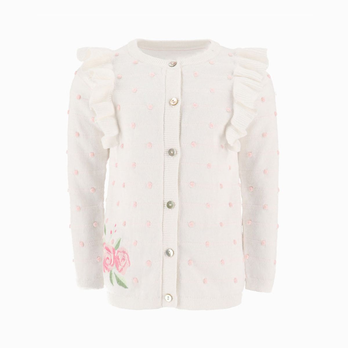 LIMONADA - Chaleco niña con vuelos blanco Limonada