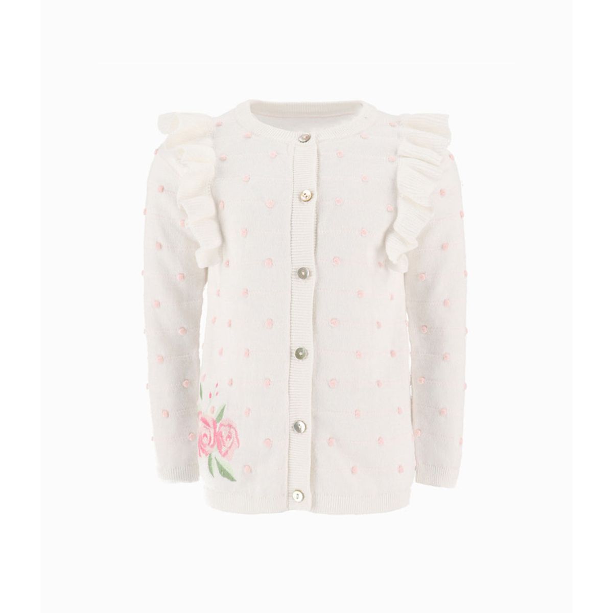 LIMONADA - Chaleco niña con vuelos blanco Limonada