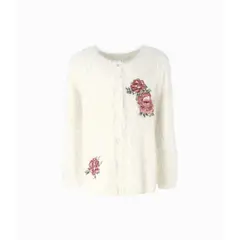 LIMONADA - Chaleco niña con flores bordadas blanco