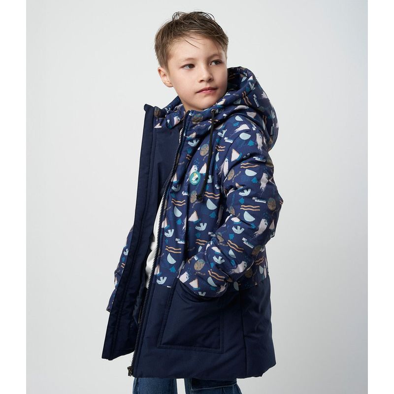 4KIDS - Parka niño con diseño azul marino 4 Kids
