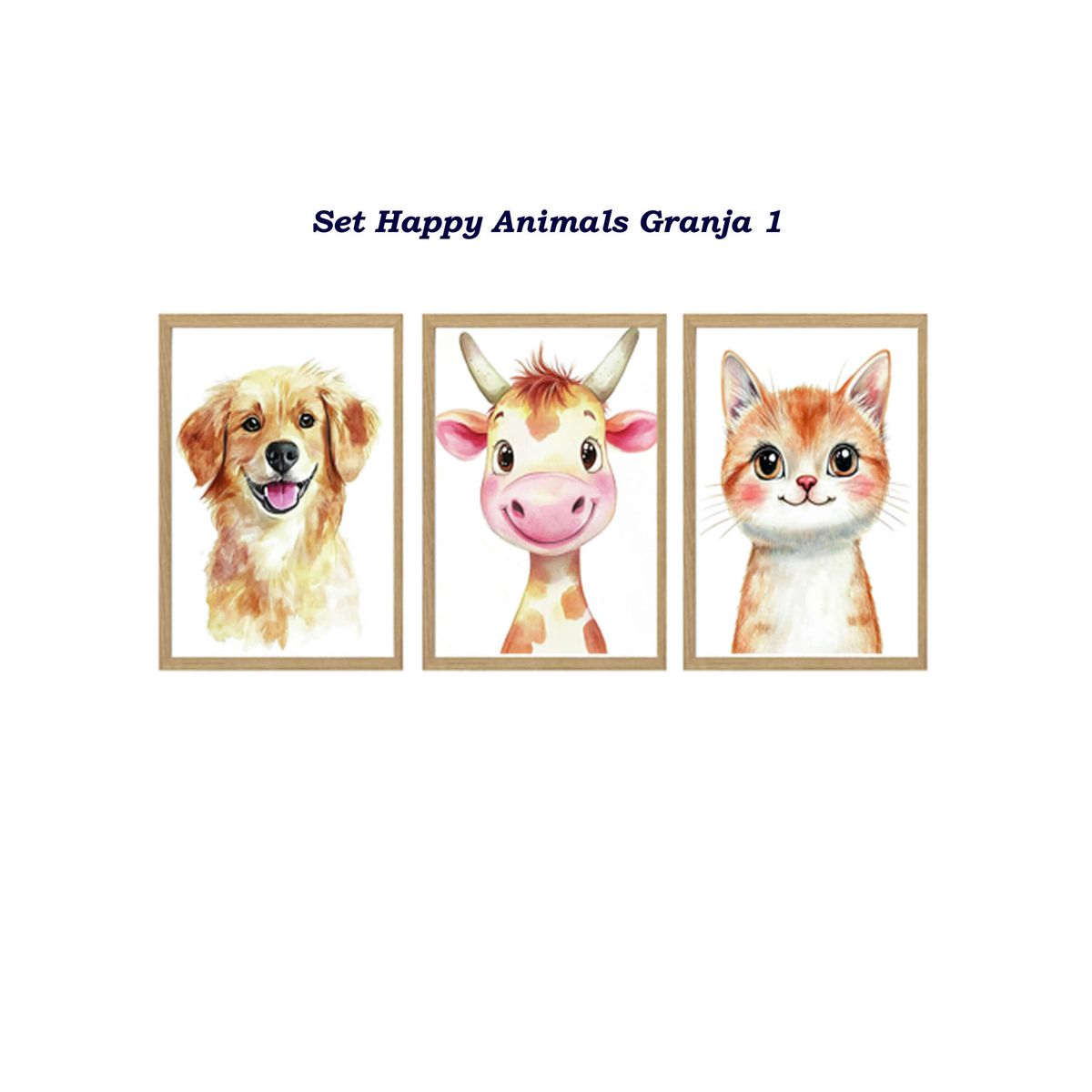 DECORACION CREATIVA - Set Cuadro Infantil niño - Happy Animals Granja 1