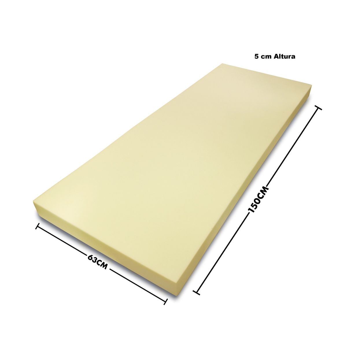 CHILENA CASAGRANDE - Lámina de Espuma D30 - 150x63x5 cm Alta Densidad Corte Preciso