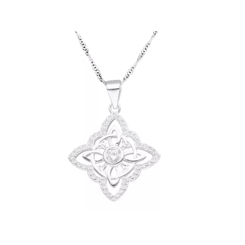 GENERICO - Collar Nudo De Brujas Plata 925 Circones Amuleto Protección