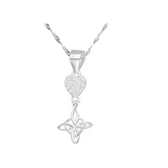 GENERICO - Collar Nudo De Brujas Corazón Plata 925 Circones Protección
