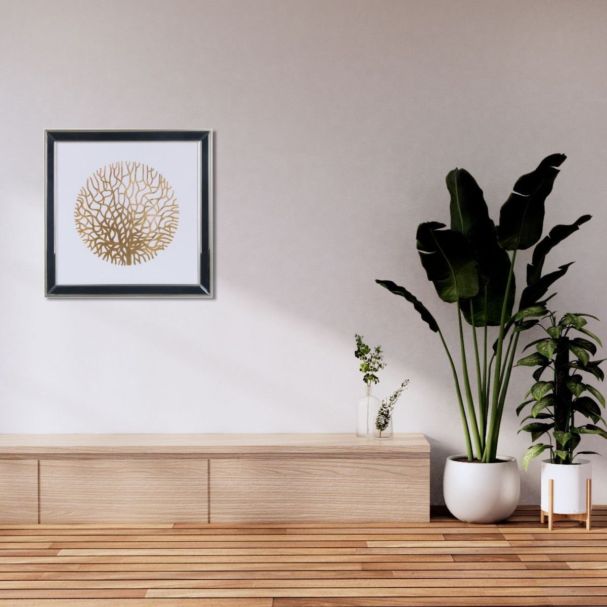 RONDA - Cuadro Lamina Coral Dorado 50x50 cm