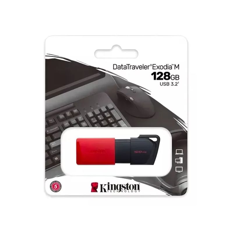 GENERICO - Pendrive Kingston USB 32 128GB Exodia M Color Rojo
