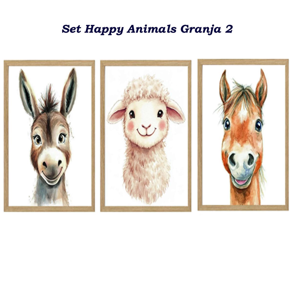 DECORACION CREATIVA - Set Cuadro Infantil niño - Happy Animals Granja 2
