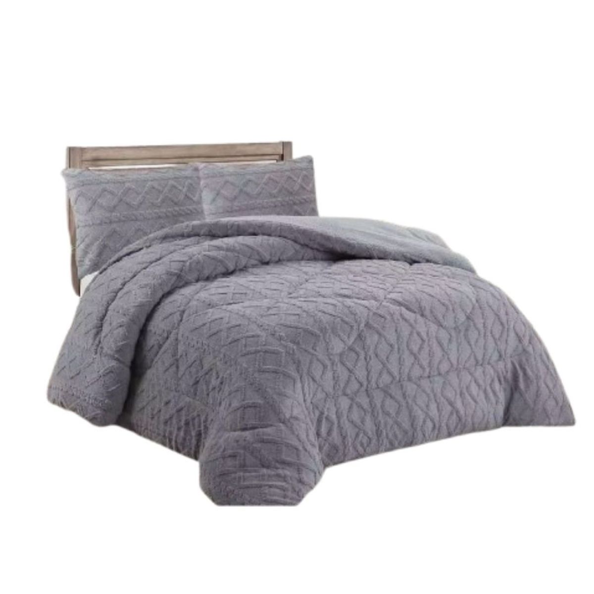 GENERICO - Cobertor Chiporro Texturizado Trenzado 1.5 Plazas - Gris 03