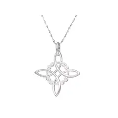 GENERICO - Collar De Protección Nudo De Brujas Plata Italiana Con Caja