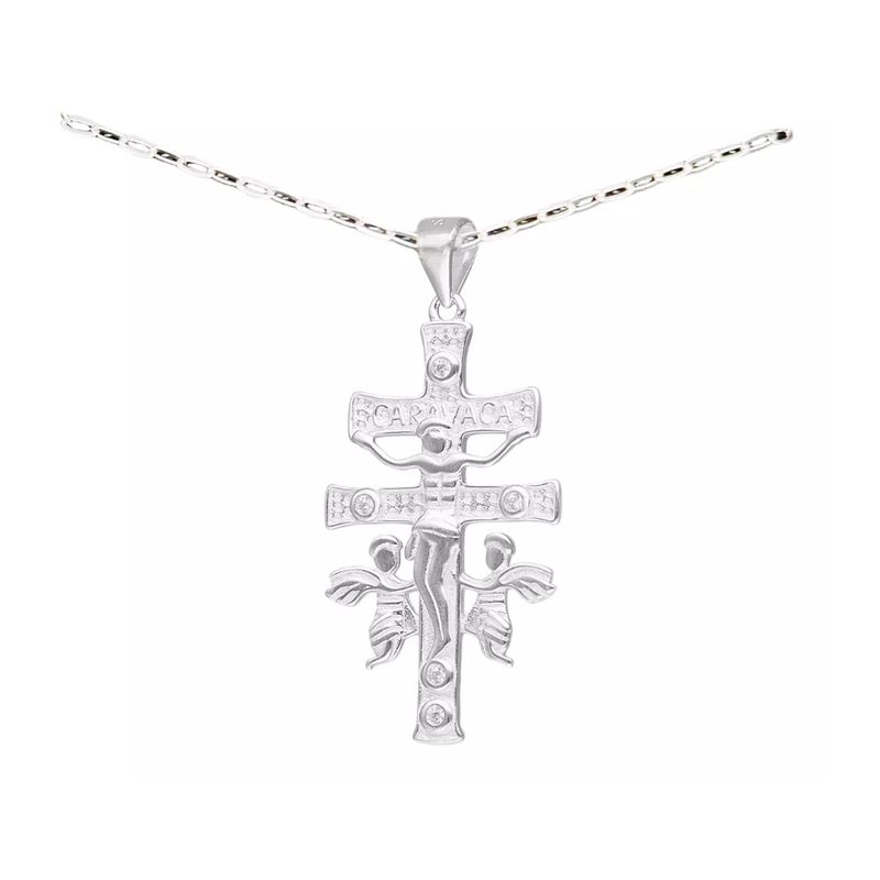GENERICO - Collar Cruz De Caravaca Jesús Plata 925 Talismán Protección