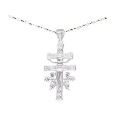 GENERICO - Collar Cruz De Caravaca Jesús Plata 925 Talismán Protección