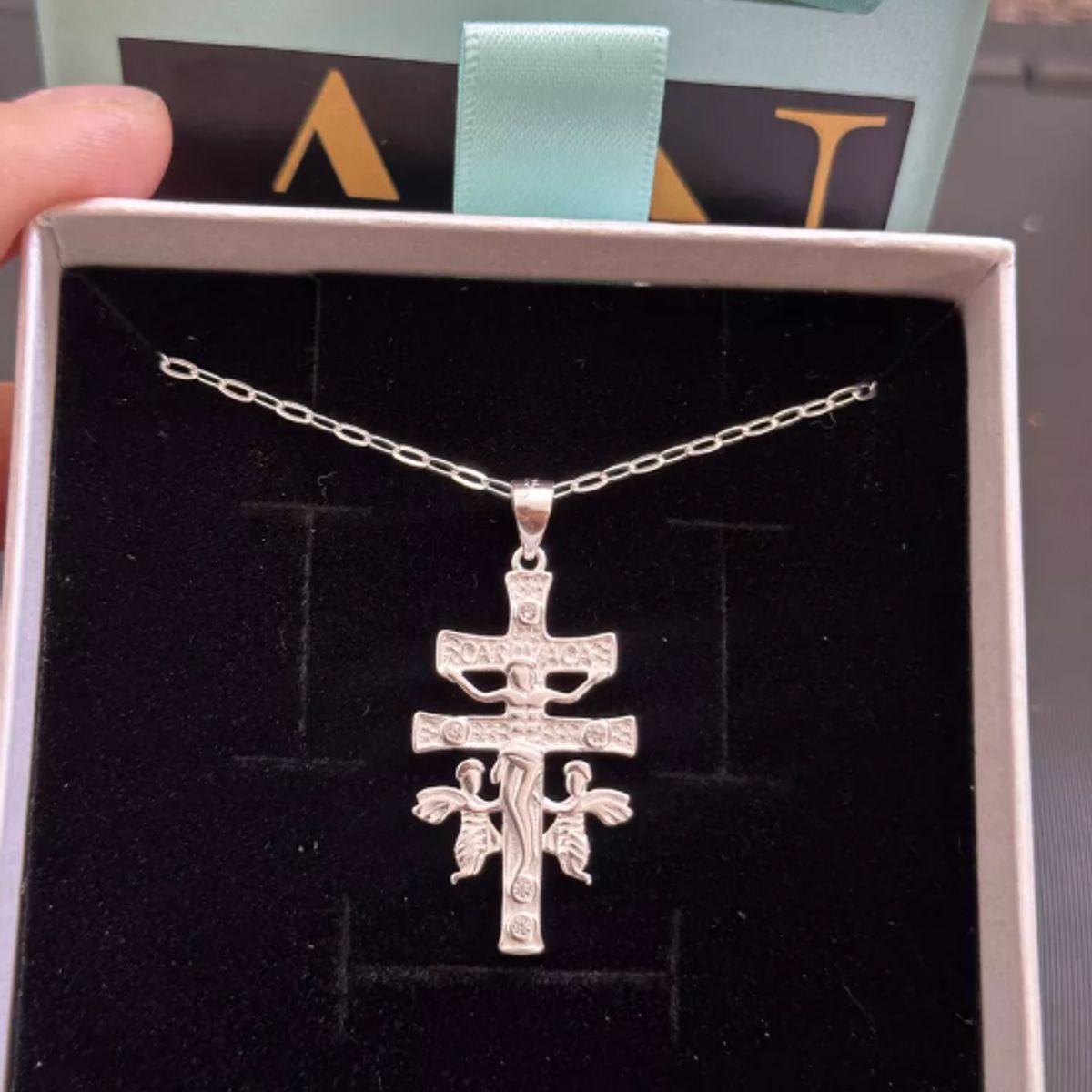 GENERICO - Collar Cruz De Caravaca Jesús Plata 925 Talismán Protección