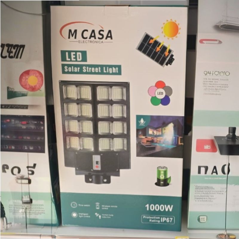 ANGELES DEL HOGAR - FAROLA SOLAR CON 1000W