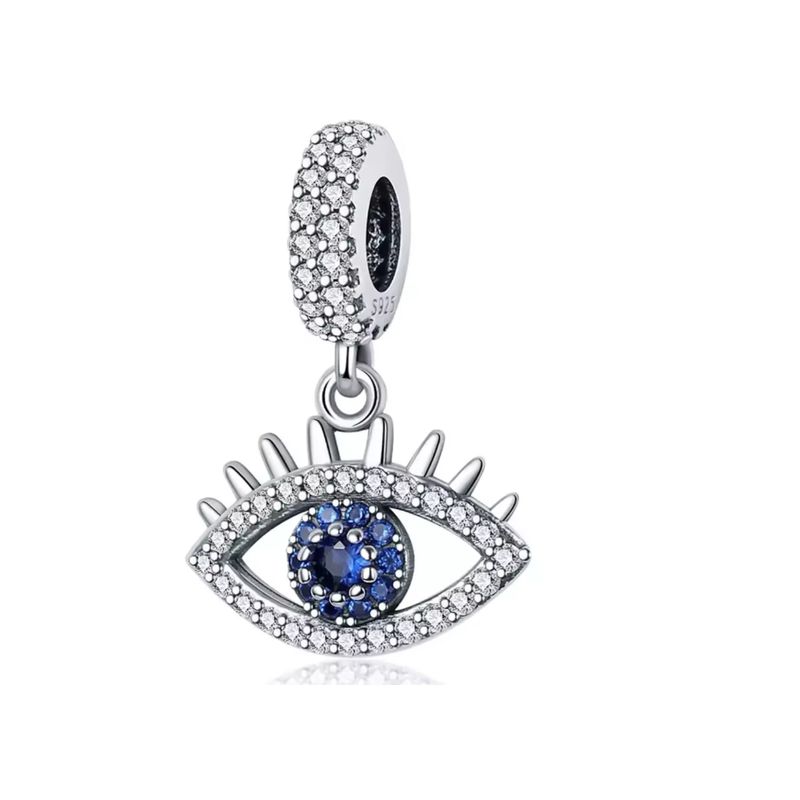 GENERICO - Charm Ojo Turco Plata Con Circones Protección Mal