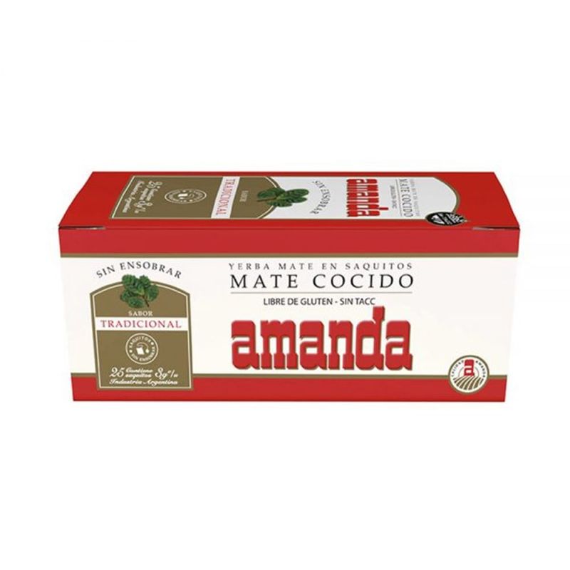 AMANDA - Yerba Mate Amanda Sabor Tradicional 25 Saquitos De 3Gr
