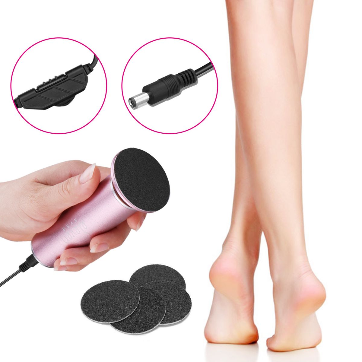 PUREPOWER - Limador eléctrico para pies - Rosa