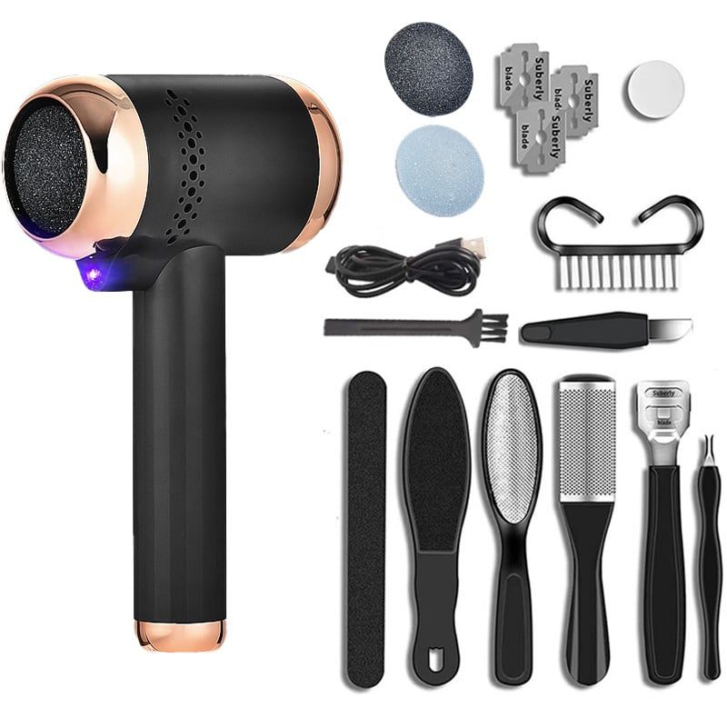 PUREPOWER - Eliminador de callos recargable Con kit de pedicura Para piel muerta
